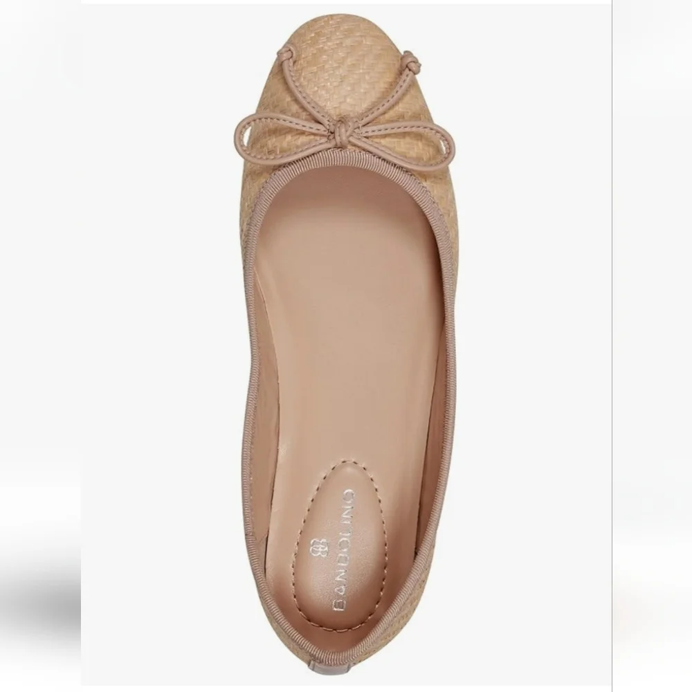Bandolino NWT Paprika2 Ballet Flats Bow Detail Light Natural